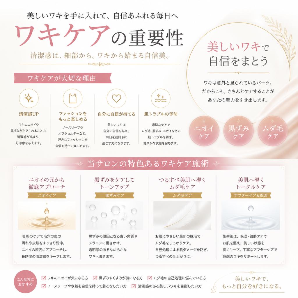 ワキの美容はお任せ！つくばでのワキケア