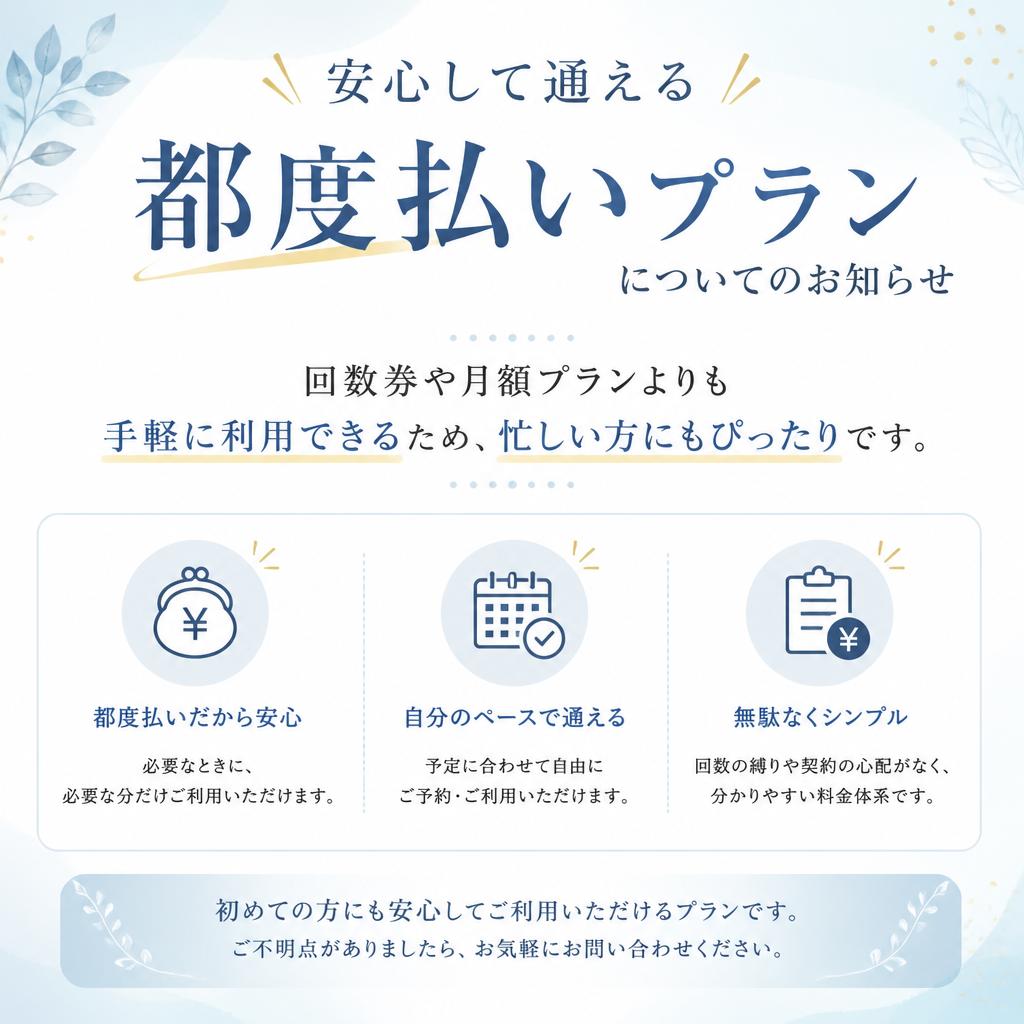 都度払いプランのご案内
