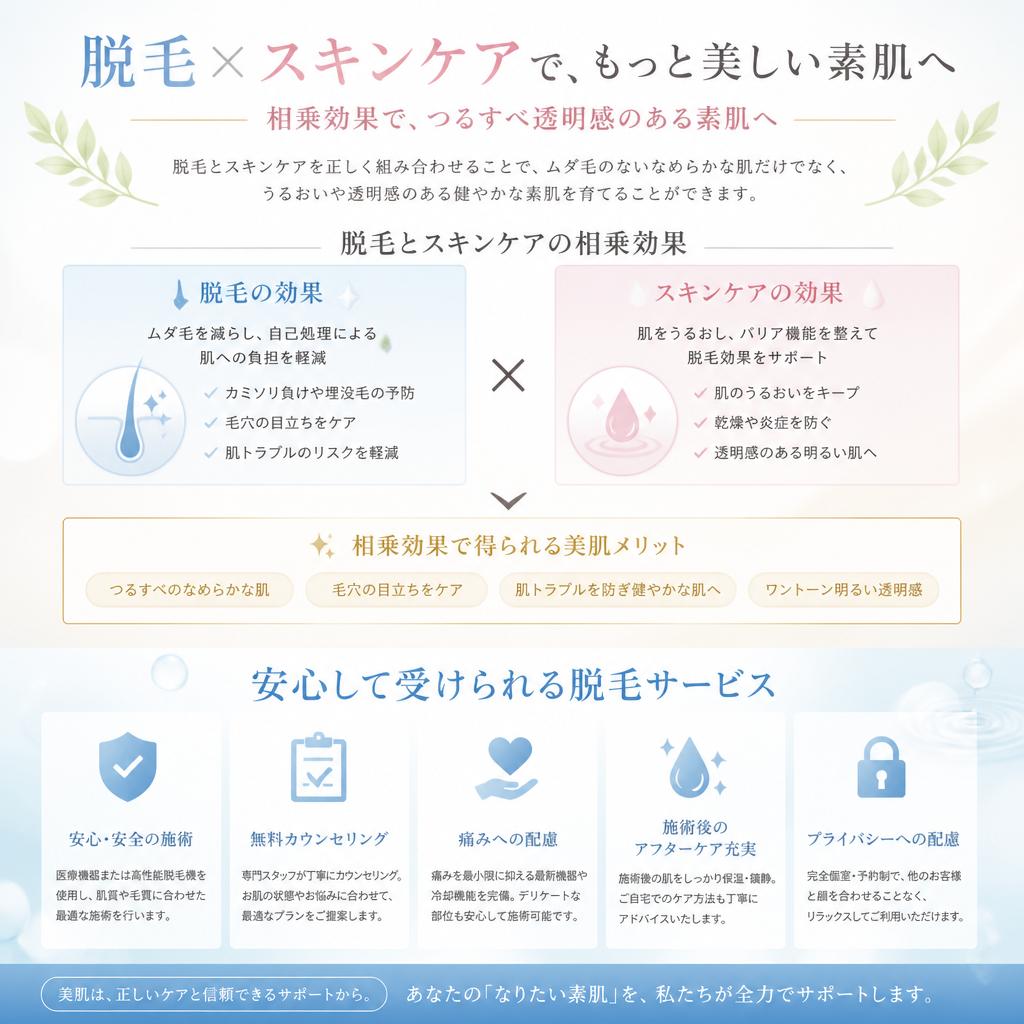 2. あなたの肌に寄り添う脱毛