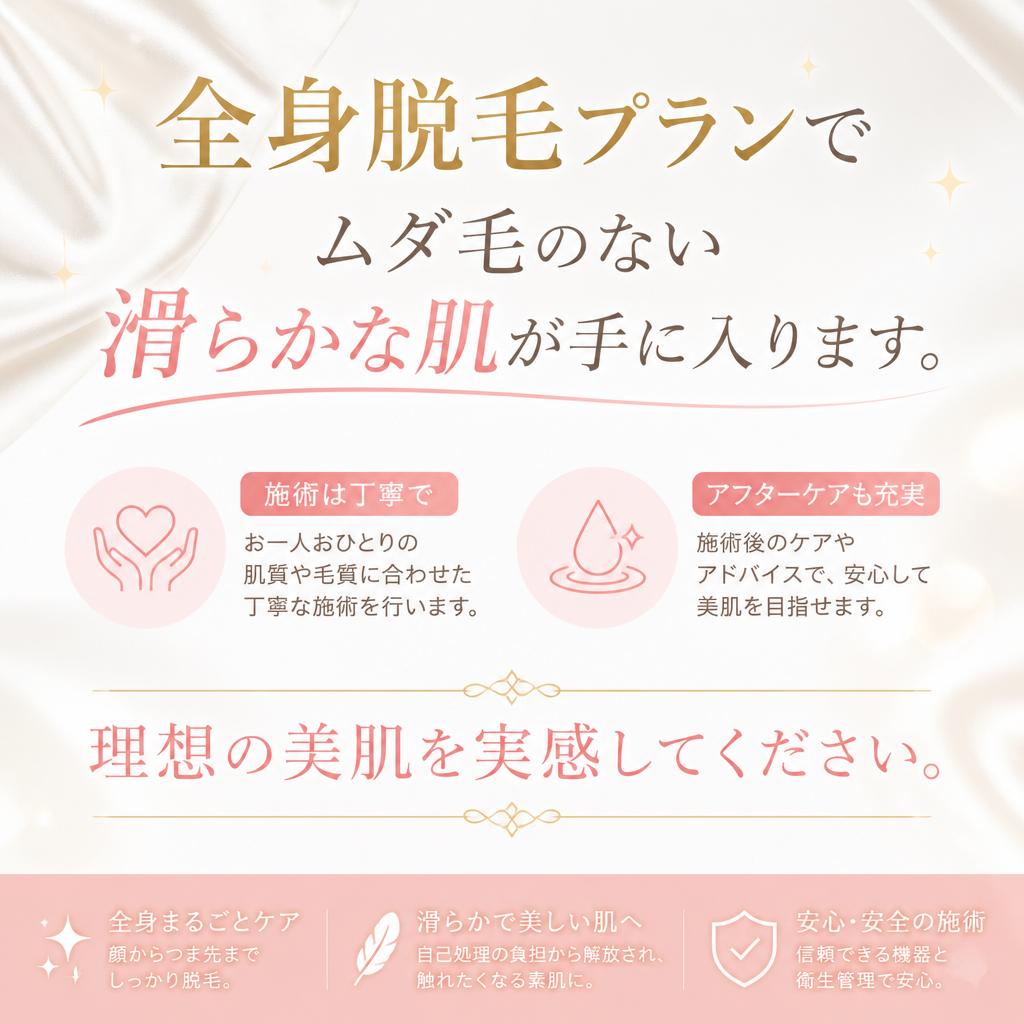 全身脱毛プランの魅力