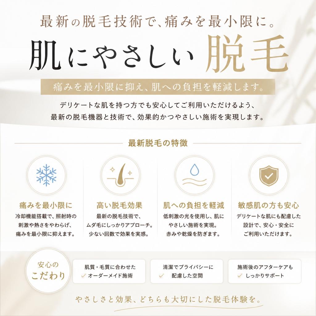 肌に優しい脱毛技術