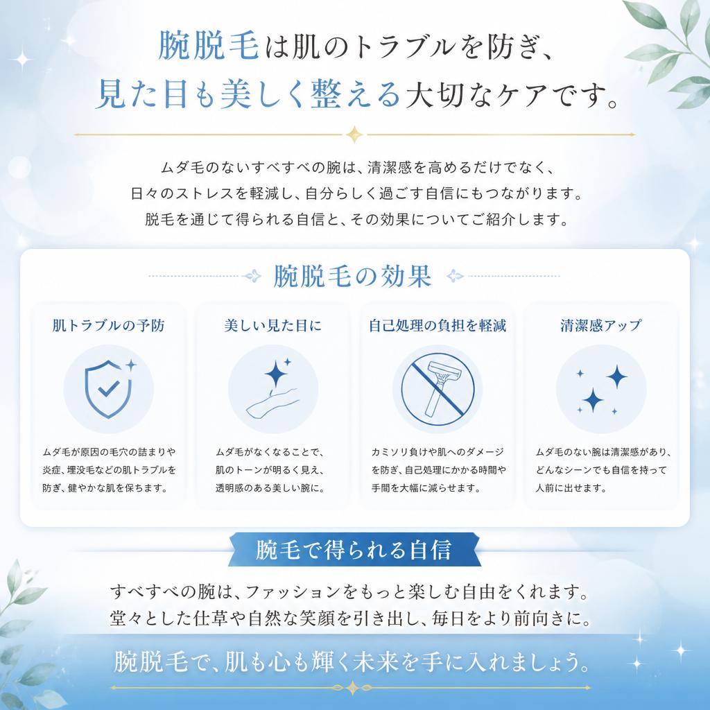 腕脱毛のメリット