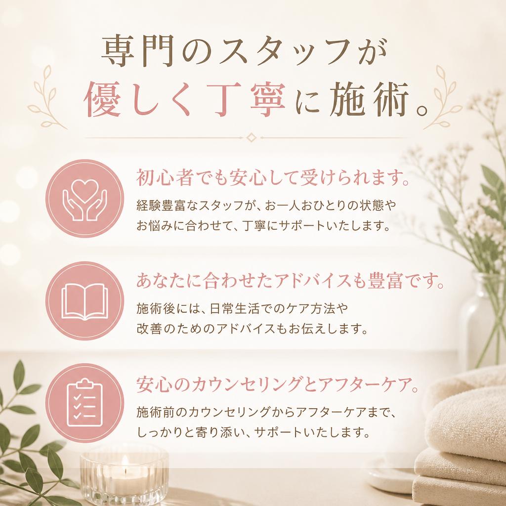 安心の専門スタッフによる施術