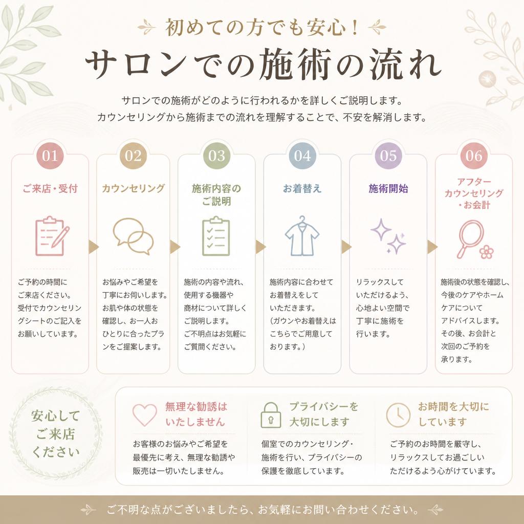 サロンでの施術の流れ