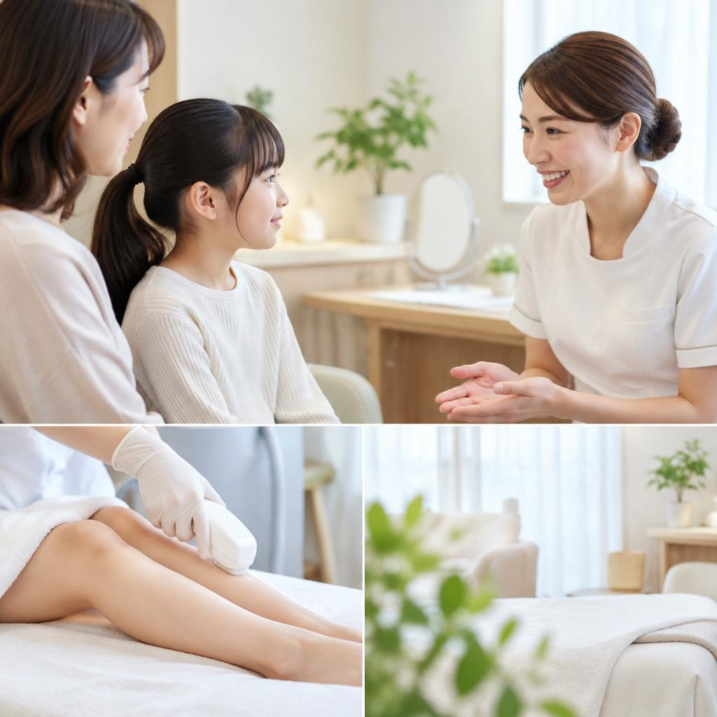 はじめての脱毛は、親子で安心できるサロンから。7歳から始めるキッズ脱毛を、つくばのbeauty salon AKALAで。